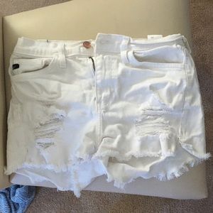 White Ripped Jeans Shorts
